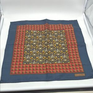Christian Dior Multicolor Blue Silk Scarf/ handkerchief